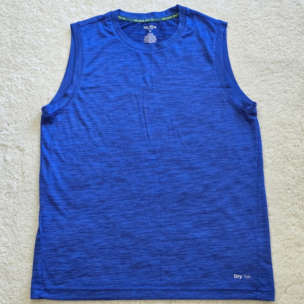 Tek Gear Dry Tek Sleeveless‎ Performance Shirt Blue Men's M